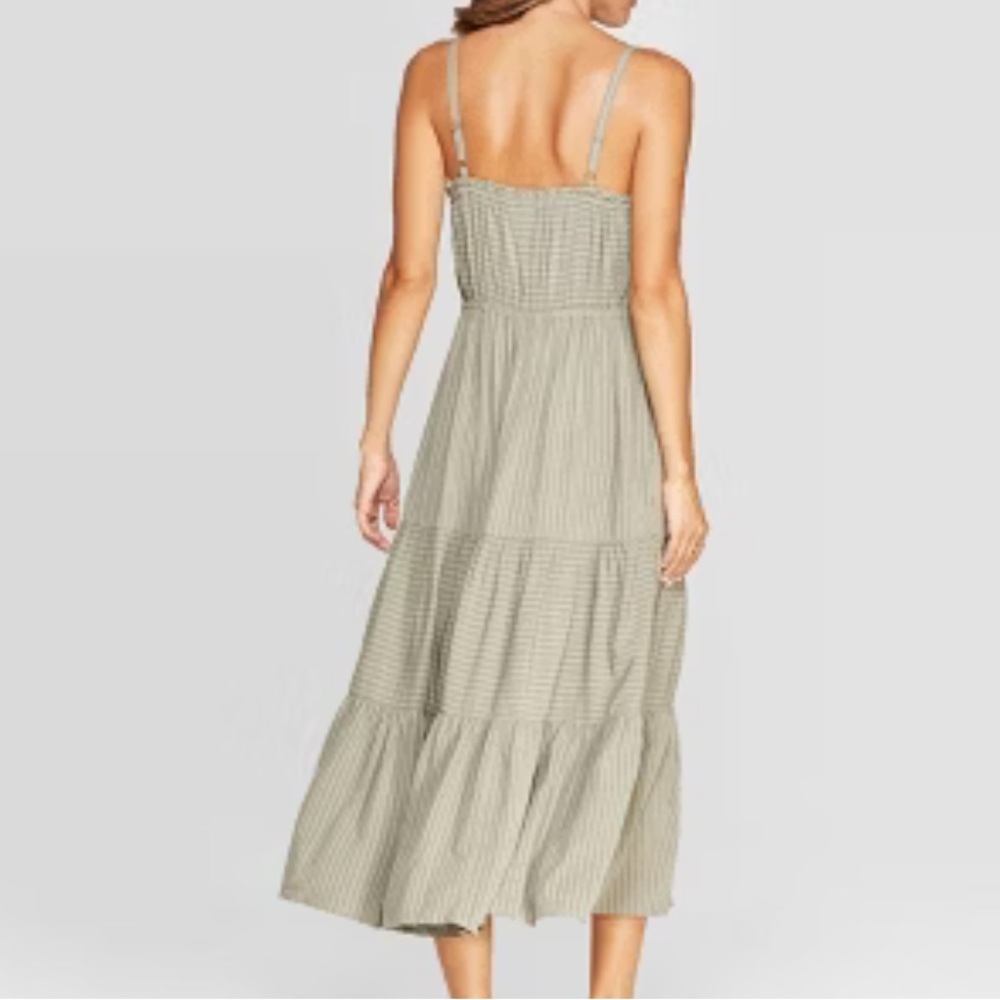 Universal Threads Striped Square Neck Tiered Slee… - image 2